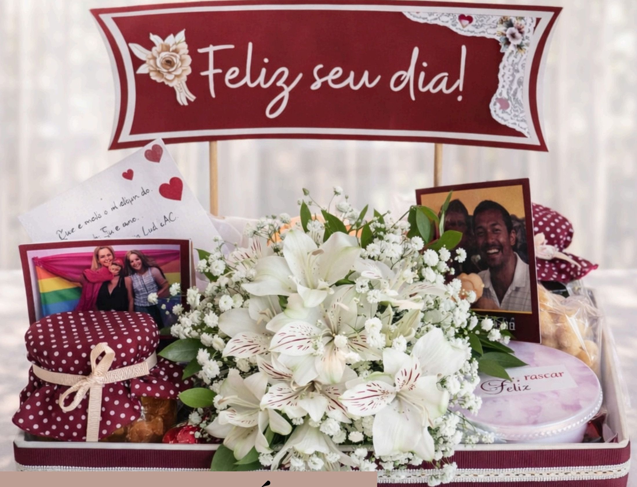 Box Café e Carinho — foto real da cesta montada pela Box pra Quem