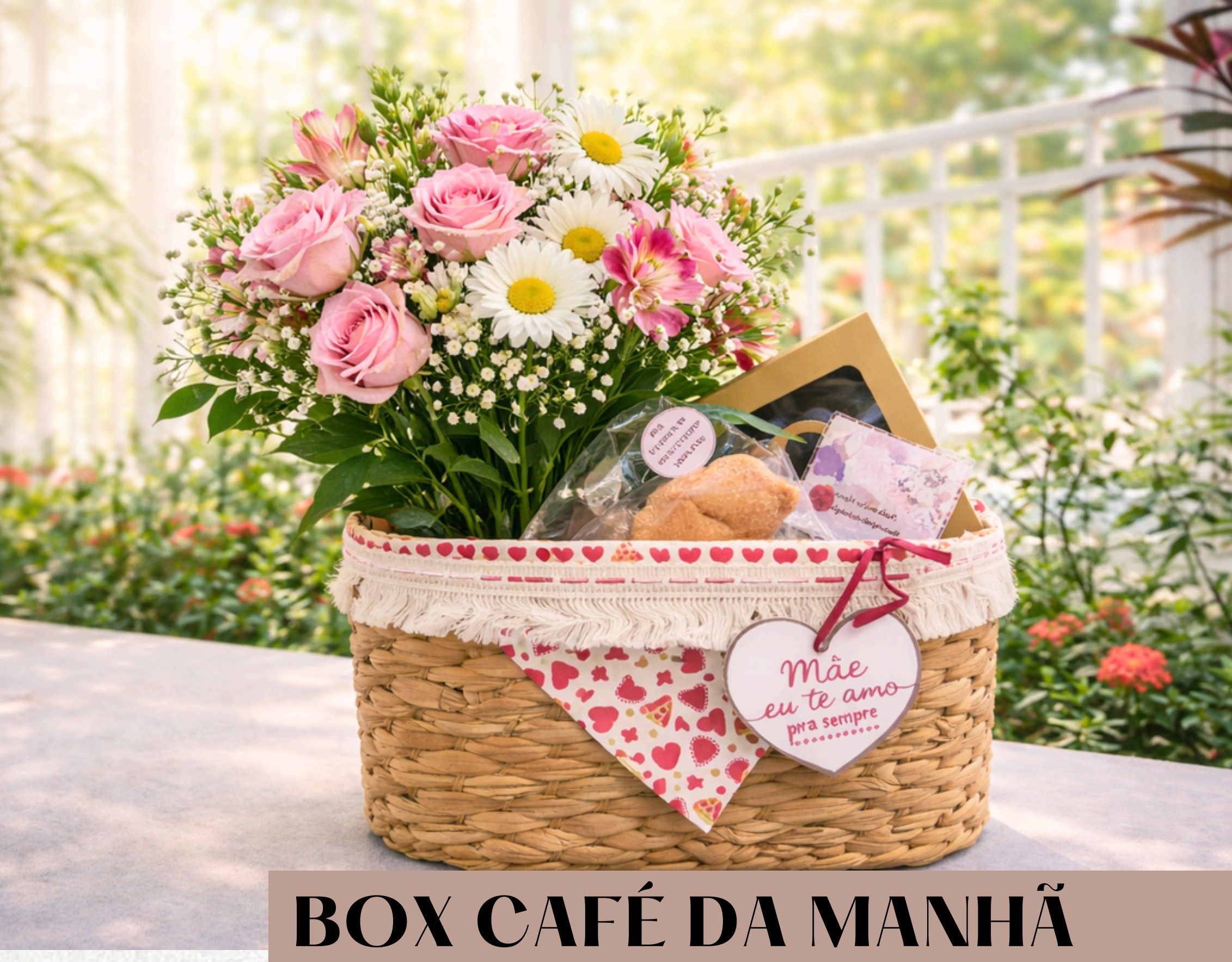 Box Café da Manhã dos Sonhos — foto real da cesta montada pela Box pra Quem
